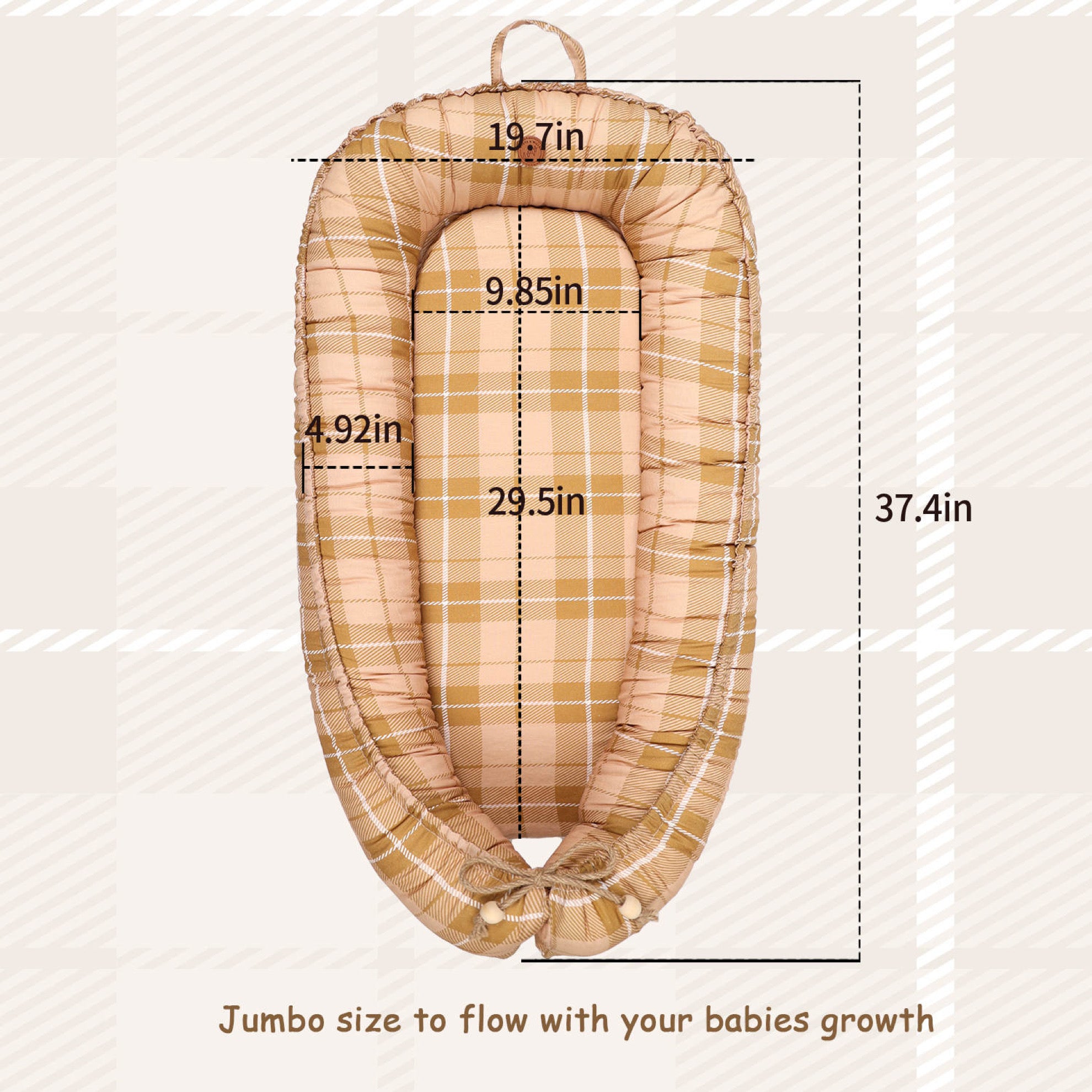 Gingham Jumbo Baby Nest